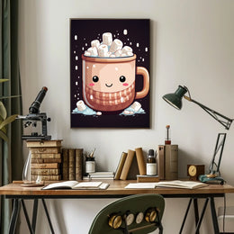 Kawaii Hot Chocolate Mug Illustration Art Poster