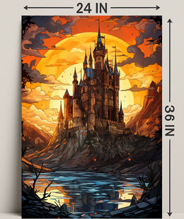 Enchanted Castle At Sunset Poster
