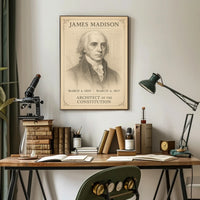 James Madison 4th President Sketch Poster Art Print PosterGoat