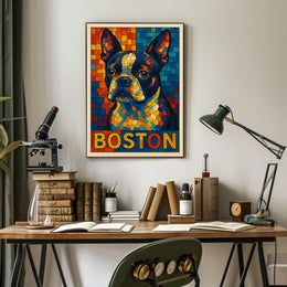 Boston Terrier Mosaic Poster