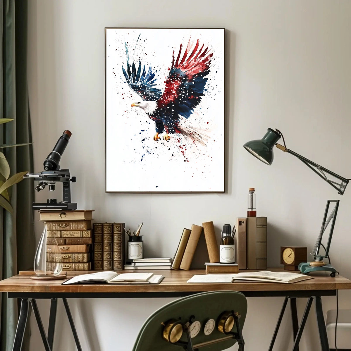 powerful bald eagle flying Poster