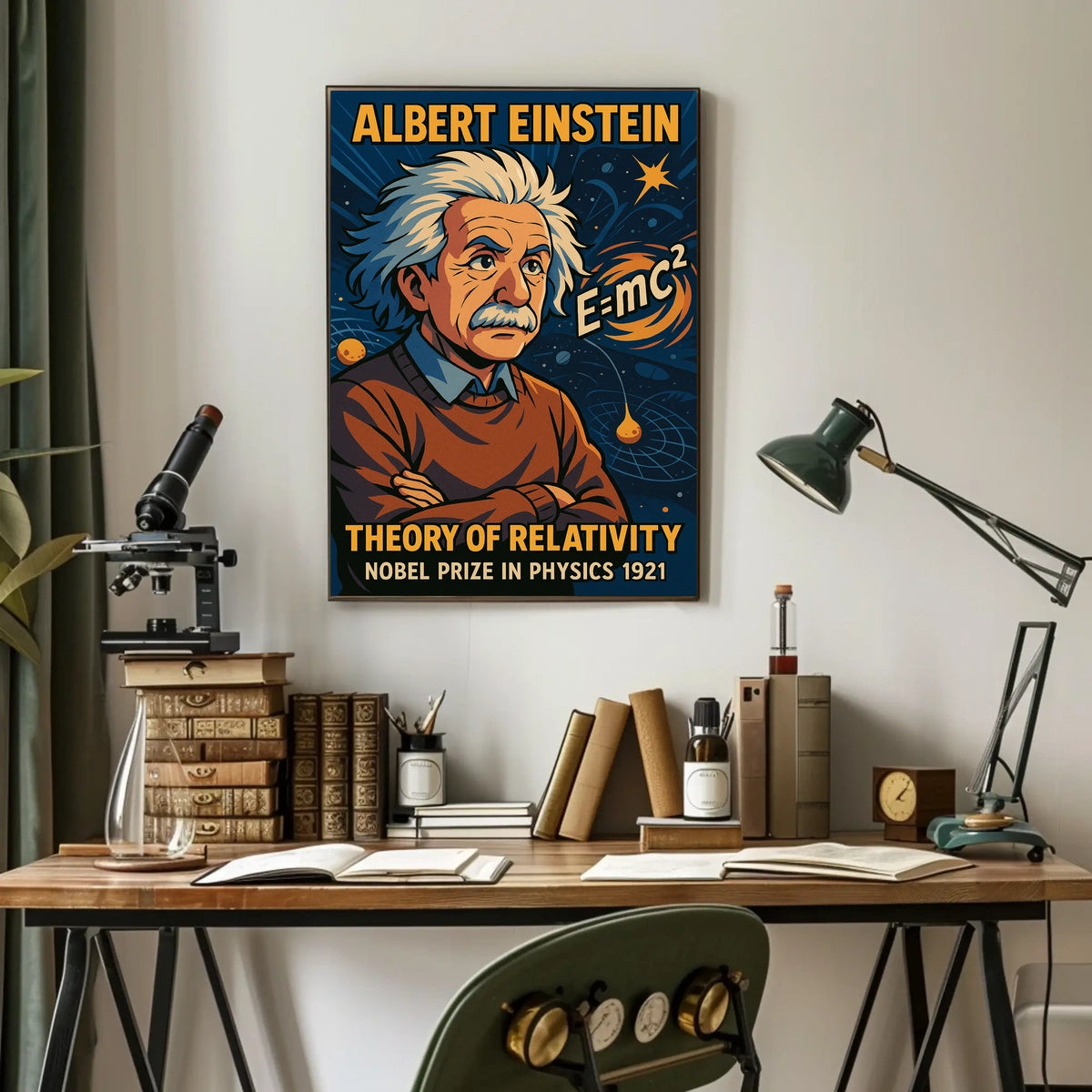 Einstein Relativity Vintage Science Inspiring Poster