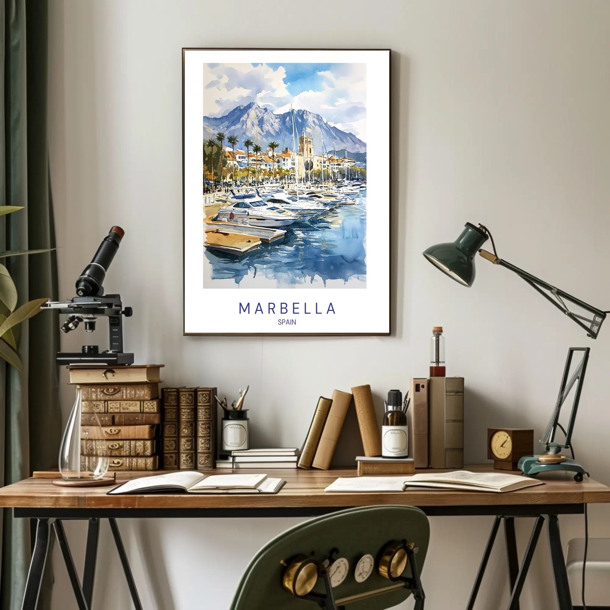 Marbella Harbor Poster PosterGoat