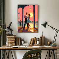 Sunset Romance on the Pier Poster