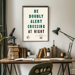 Pedestrian Safety Awareness: Mid-20th Century USA Propaganda Poster PosterGoat