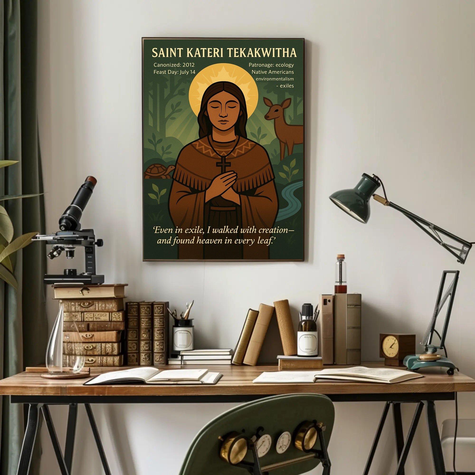 Saint Kateri and Nature Harmony Cultural or Heritage Poster