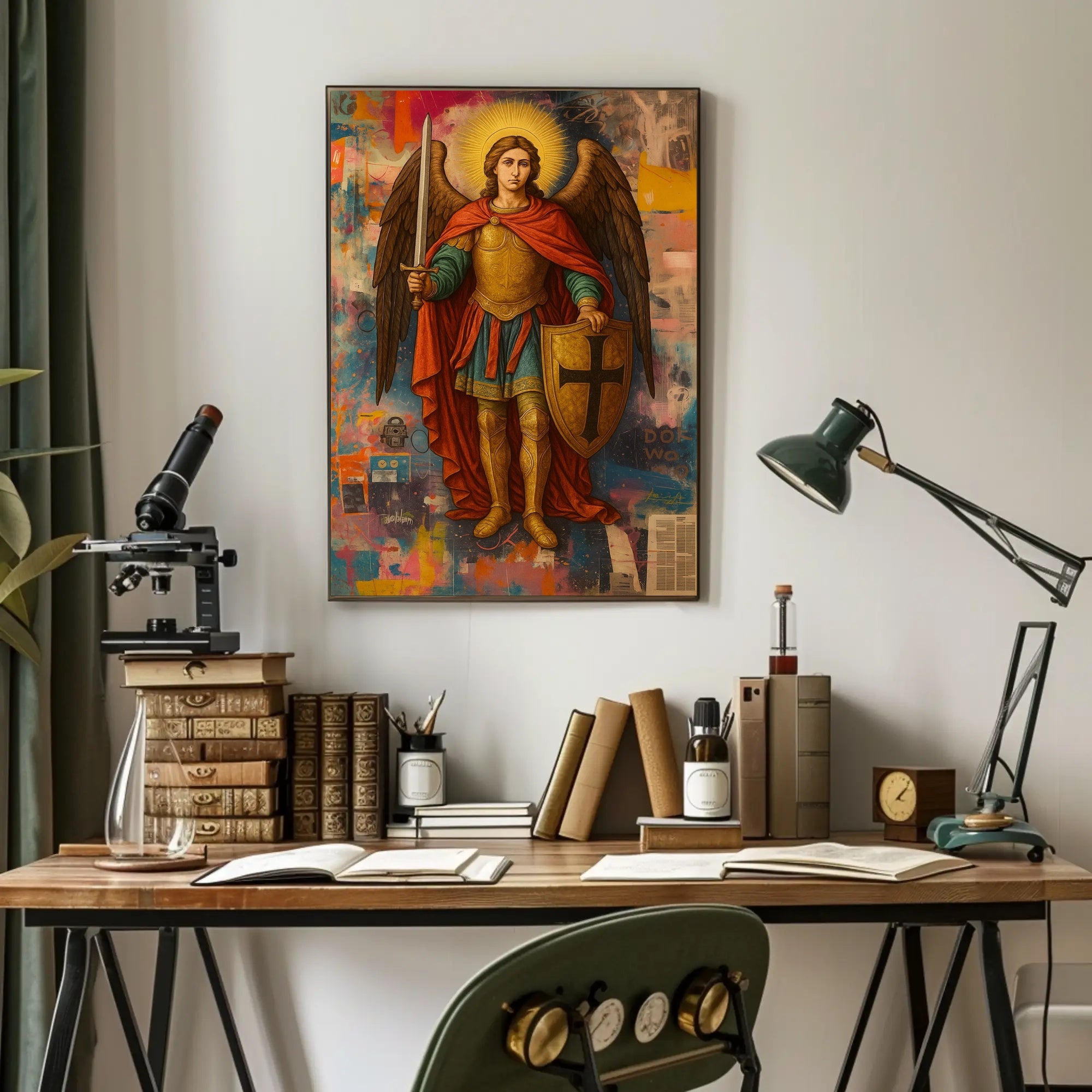 Warrior Angel Medieval Art Poster - Abstract, Artistic, or Pop Culture Poster