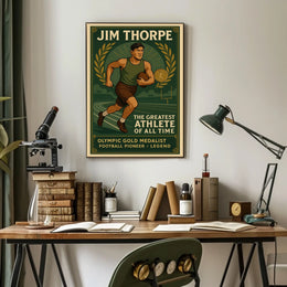 Jim Thorpe Legendary Athlete Tribute Poster