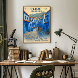 Chefchaouen Dreamscape: The Blue Pearl Poster