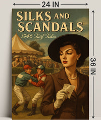 Silks and Scandals: 1946 Turf Tales Sports Poster