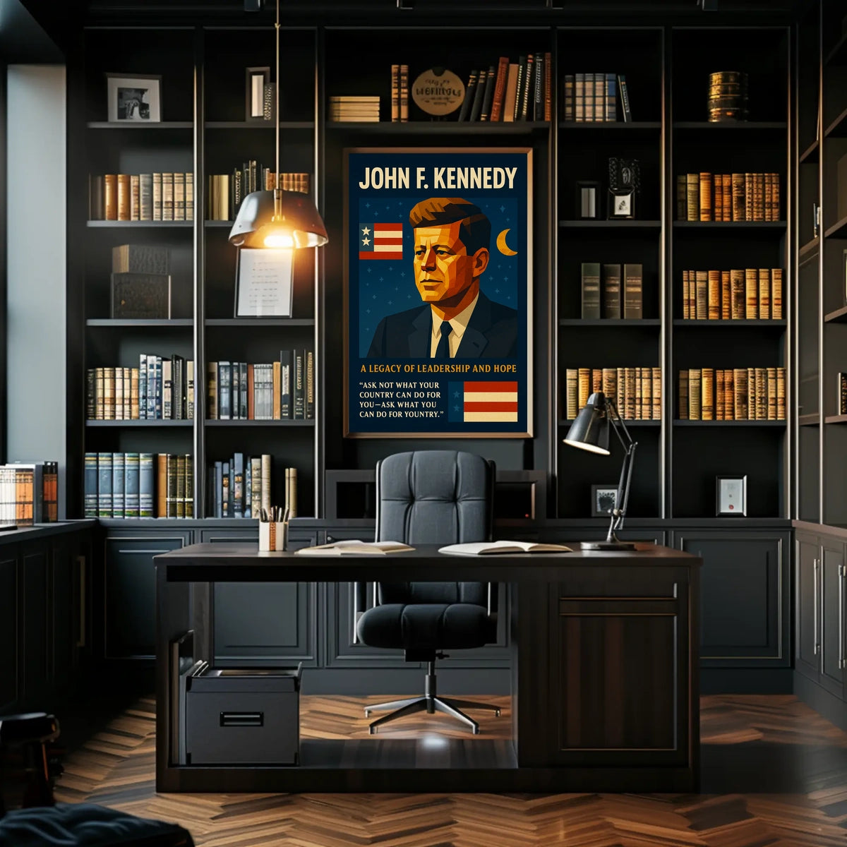Kennedy Legacy Vintage Patriotic Poster: Leadership & Hope