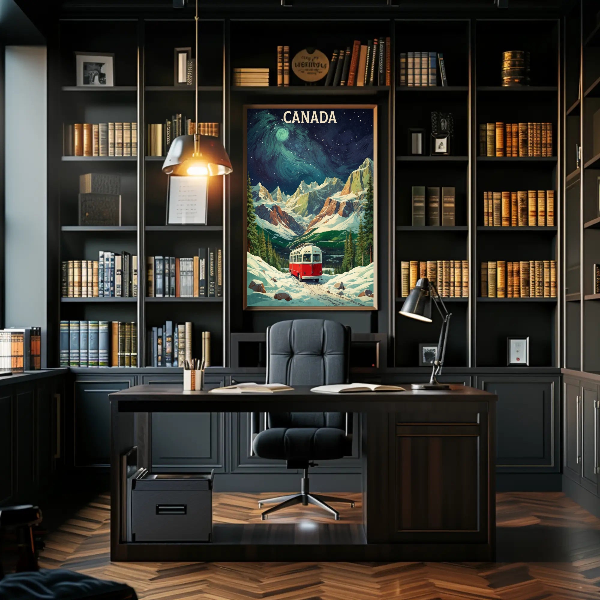 Scenic Canadian Rockies Train Travel Poster