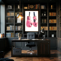 Pink Boxing Gloves Poster Decorative Sports Wall Art