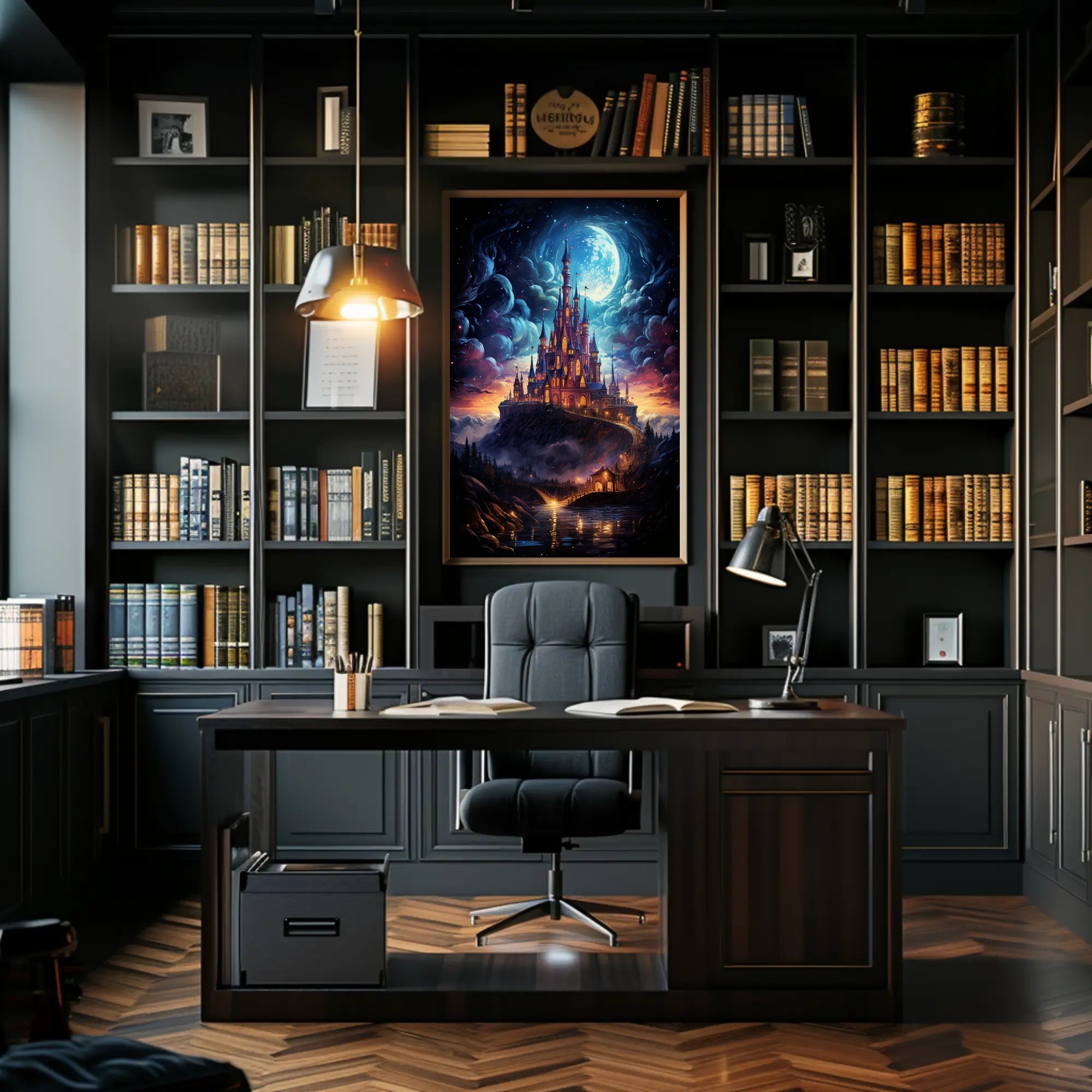 Enchanted Moonlit Castle Poster