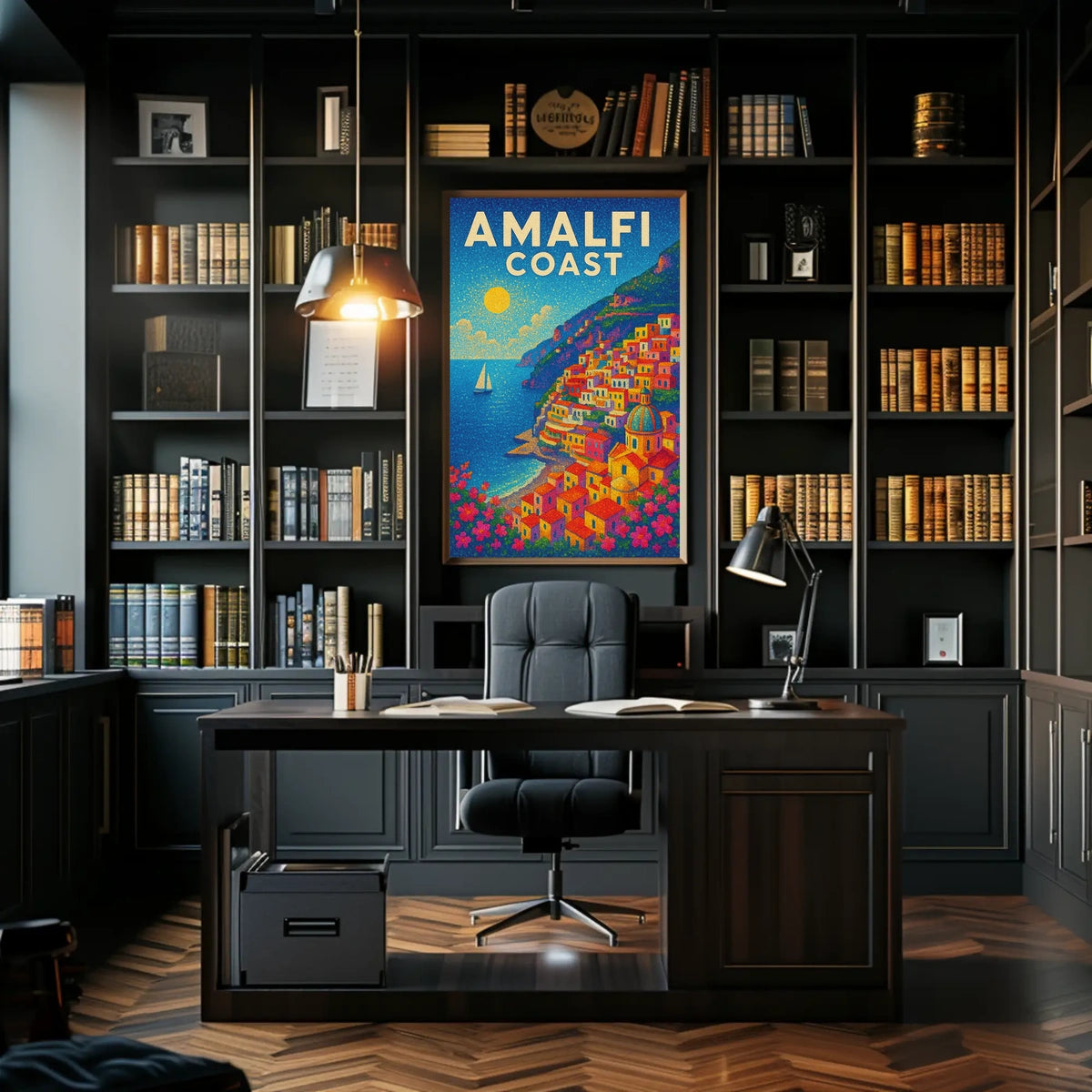 Amalfi Coast Poster Wall Art for Coastal Home Decor