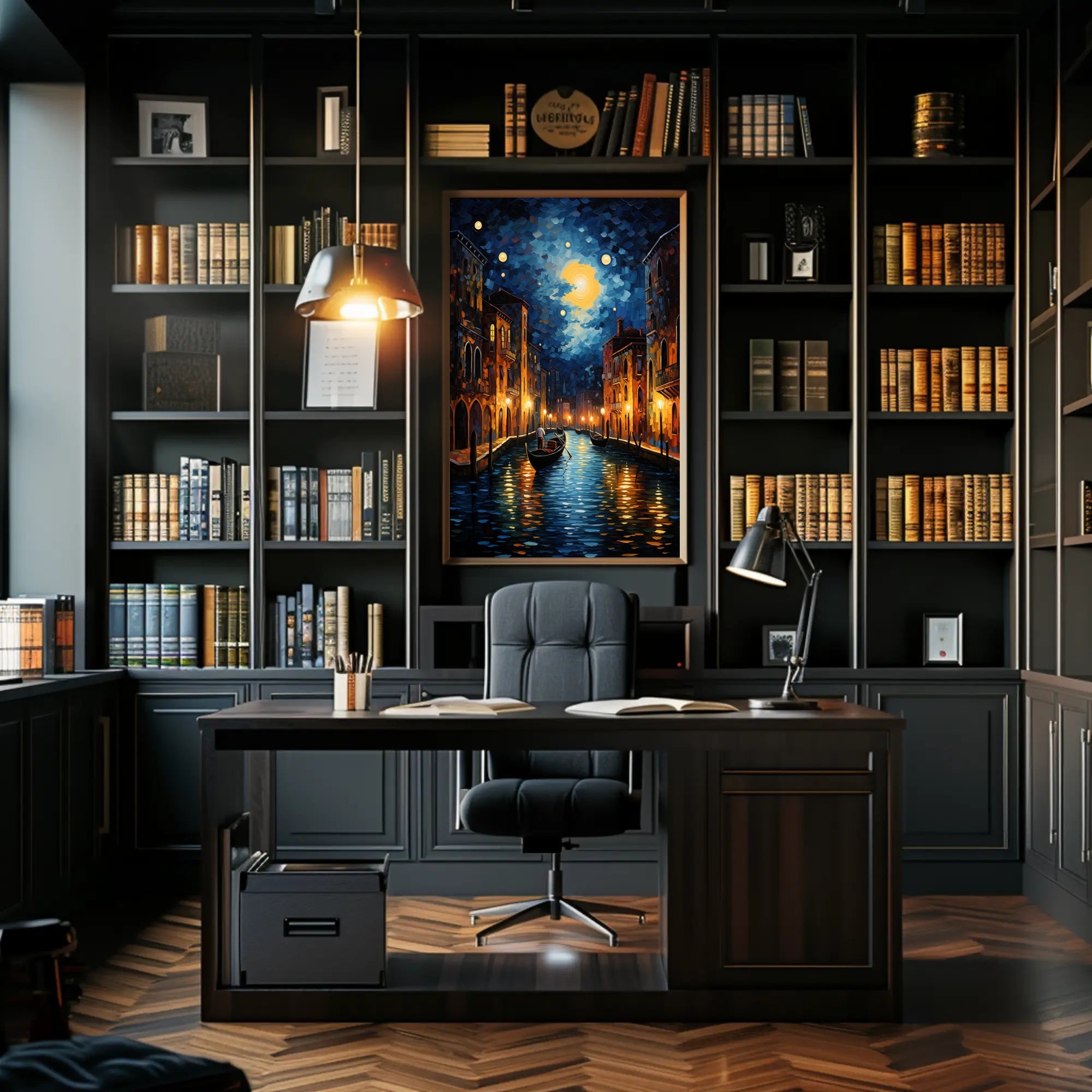 Moonlit Venetian Canal Poster