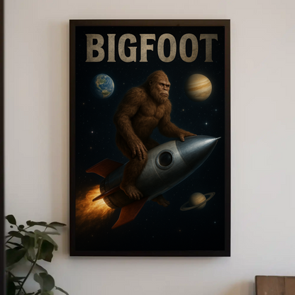 Vintage Poster Bigfoot Space Realism