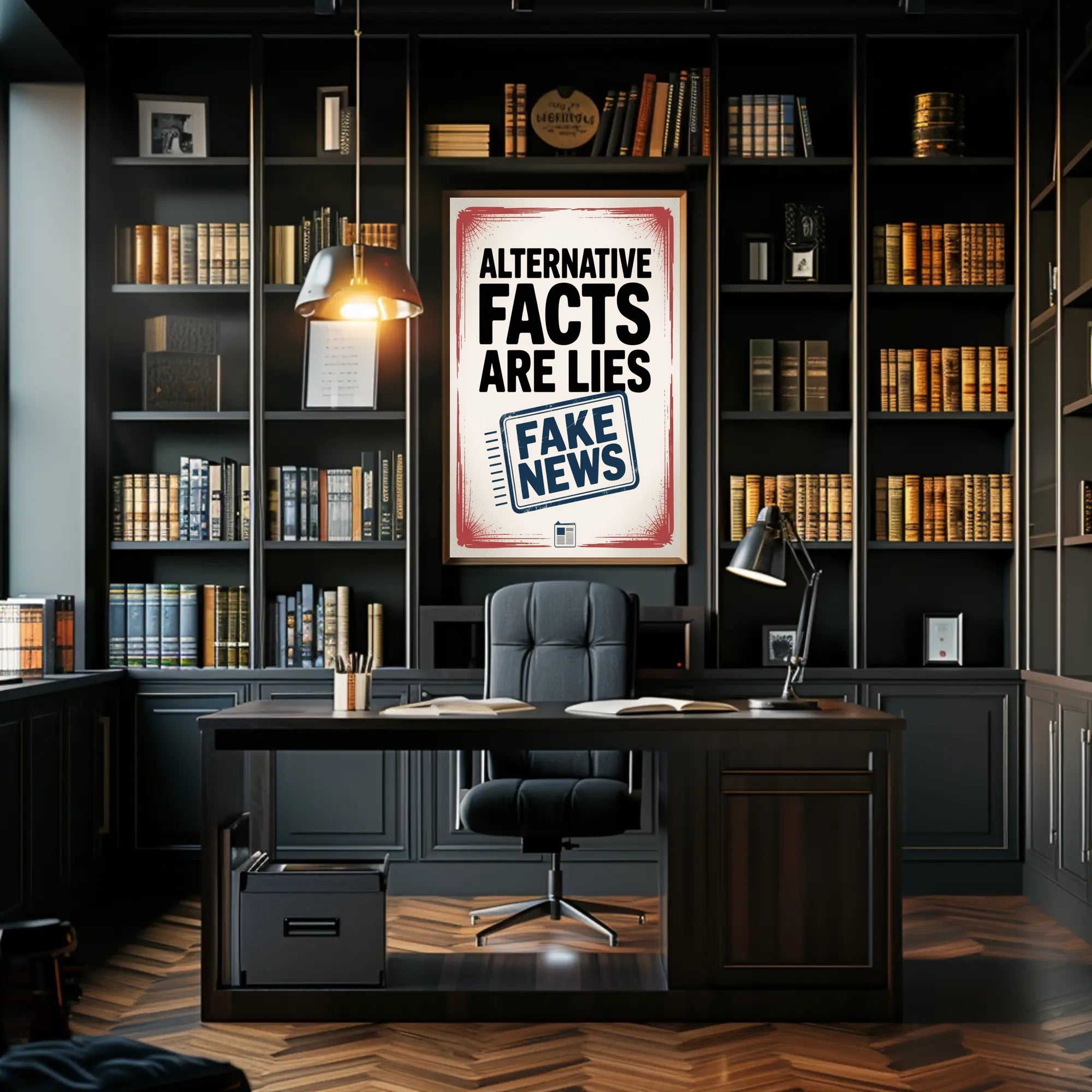 Falsehoods Critique Modern Design Political or Propaganda Poster