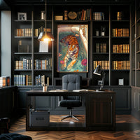 Serene Tiger in Bathtub Animal Poster PosterGoat