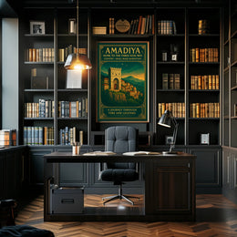 Amadiya Vintage Illustration: Cultural or Heritage Poster