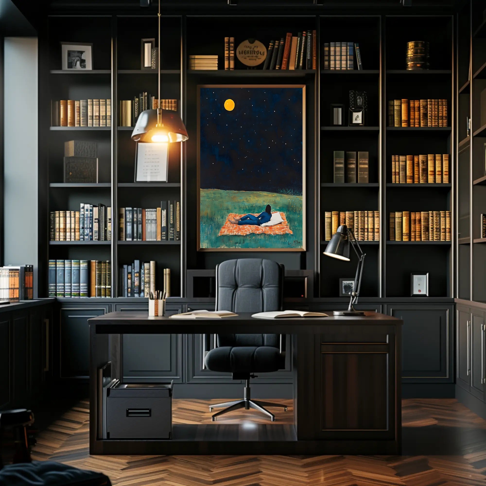 Stargazing Serenity Poster Night Sky Wall Art Print