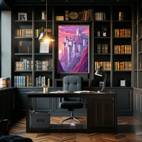 Mystical Castle on Cliffside Fantasy Poster