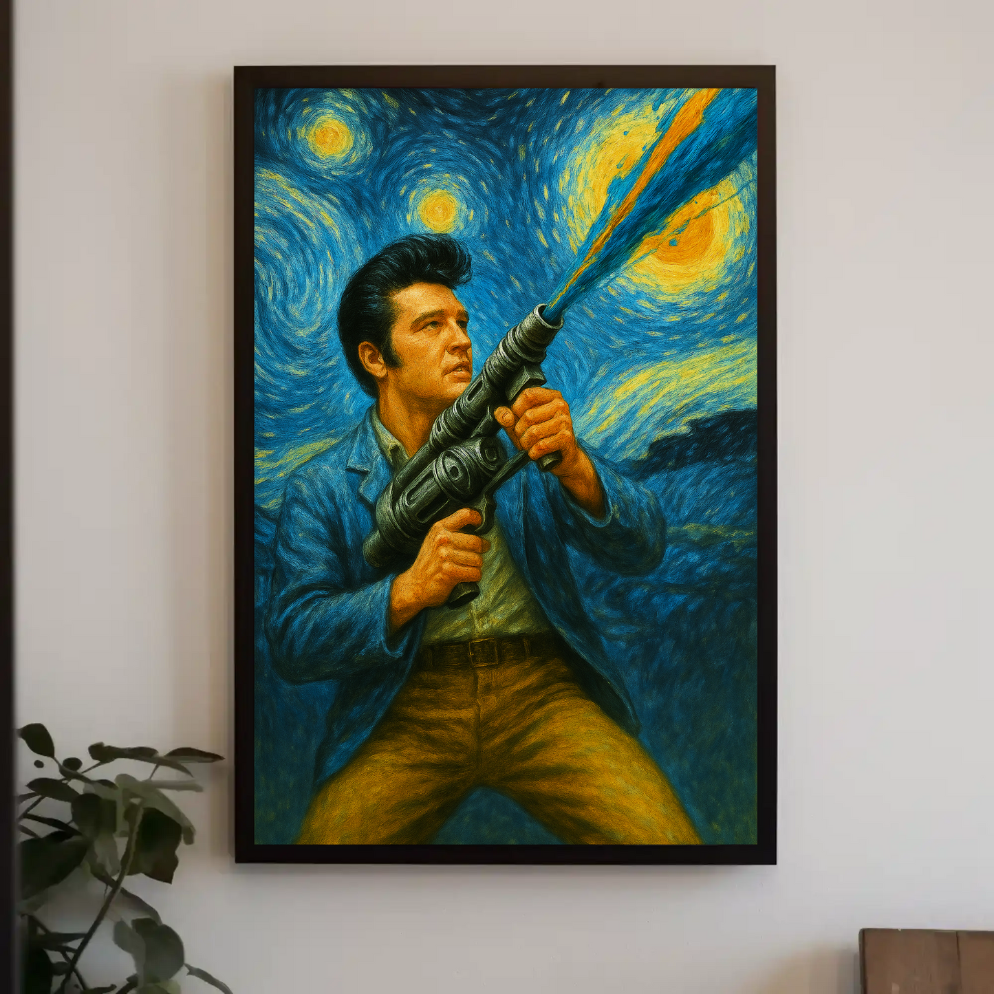 Elvis Starry Night Warrior Strength In Stars Vintage Travel Poster
