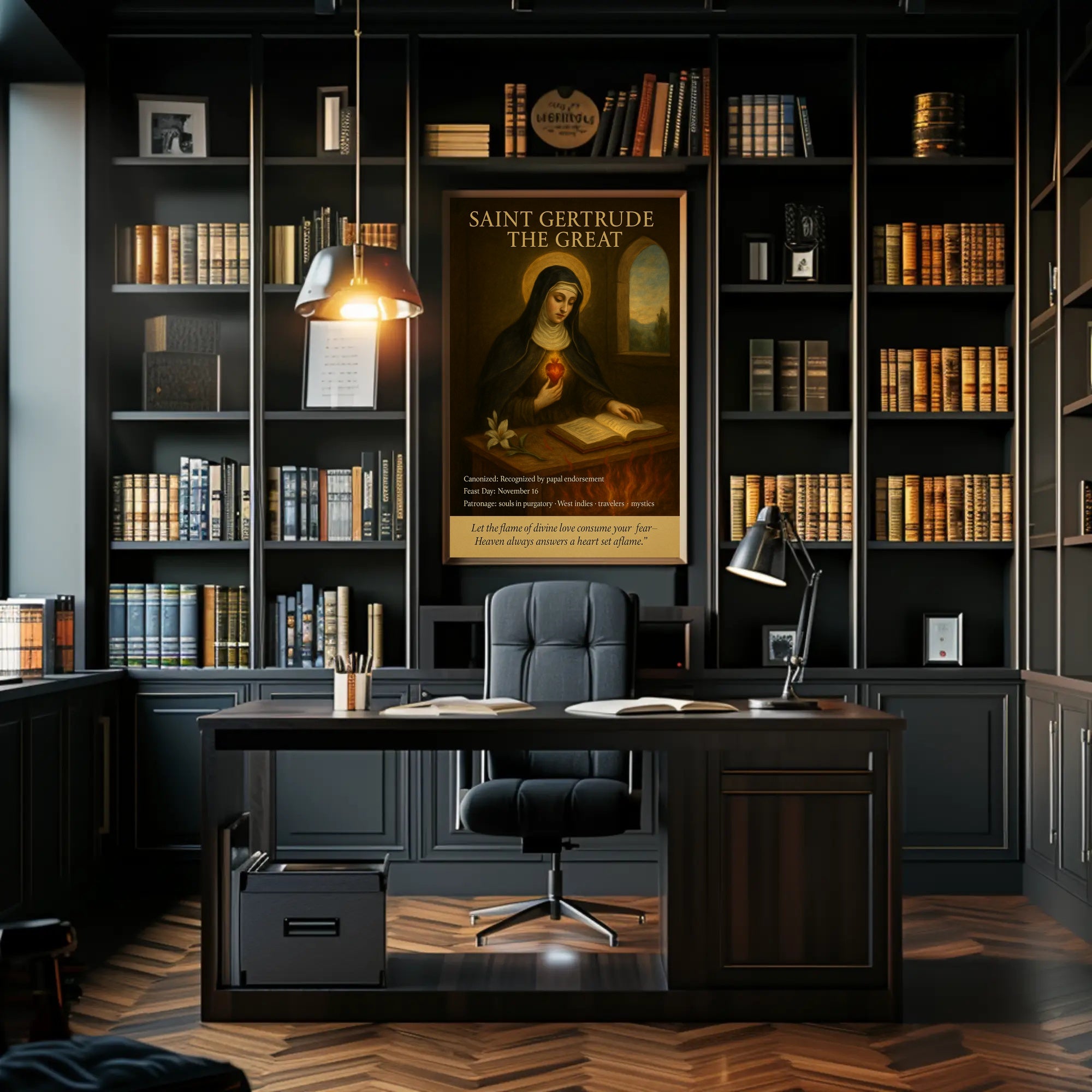 Saint Gertrude the Great Religious Heritage Poster