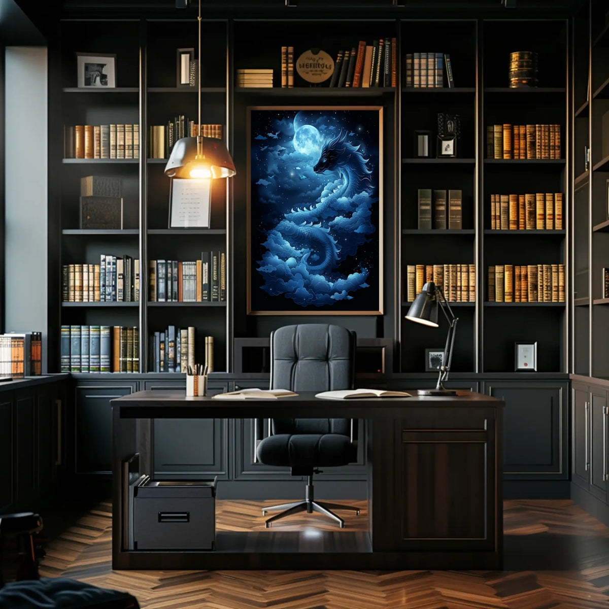 Mystical Dragon Celestial Fantasy Art Poster