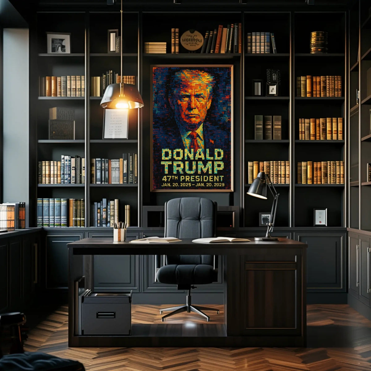 The Dynamic Persona of Donald Trump A Mosaic Fusion Poster