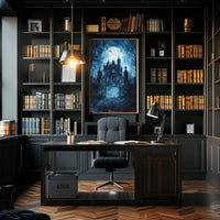 Haunted Manor Under The Moonlight Poster