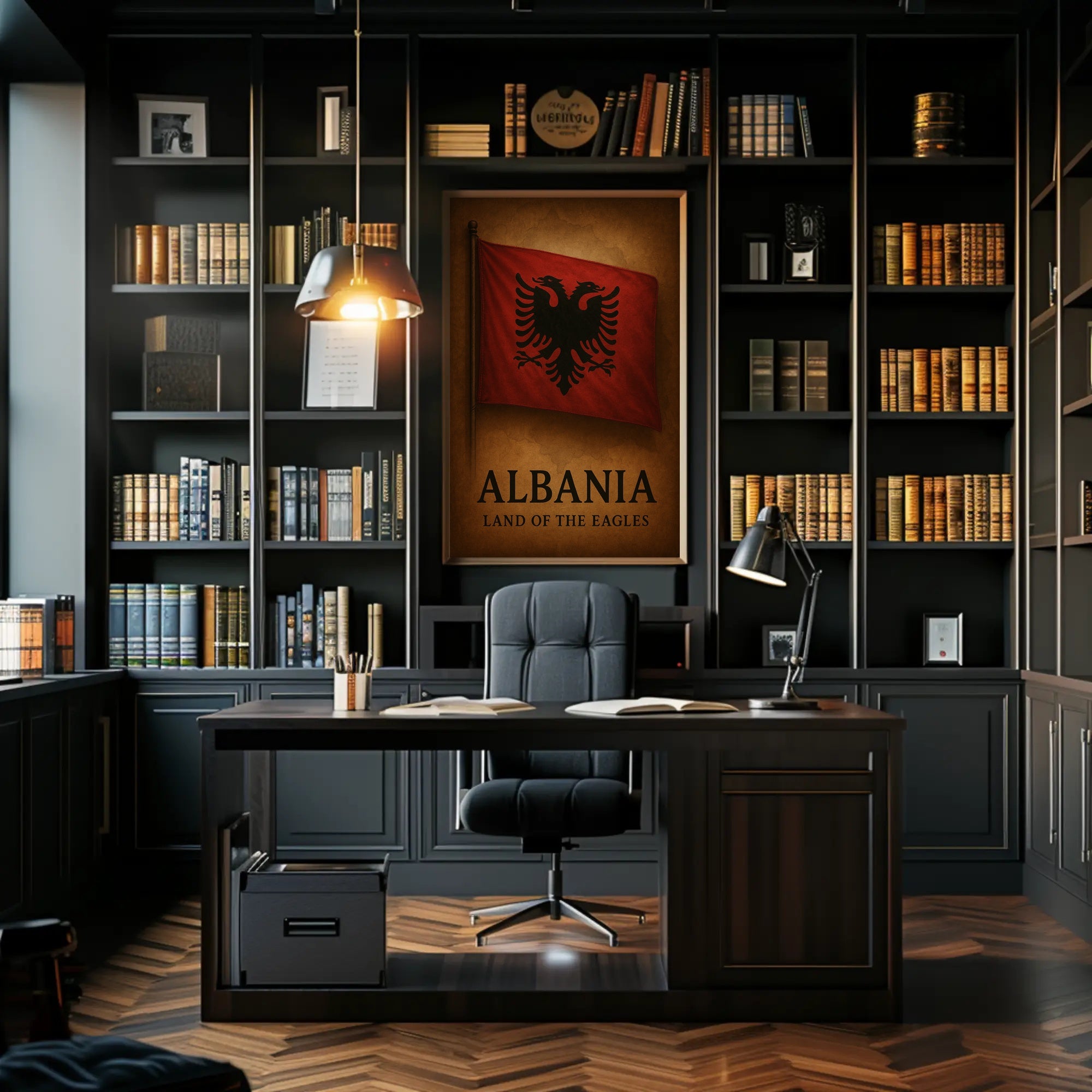 Albanian Flag Vintage Cultural Heritage Poster
