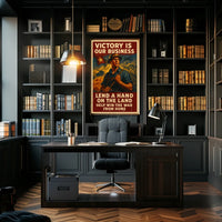 Patriotic WWII Era Industrial Propaganda Poster