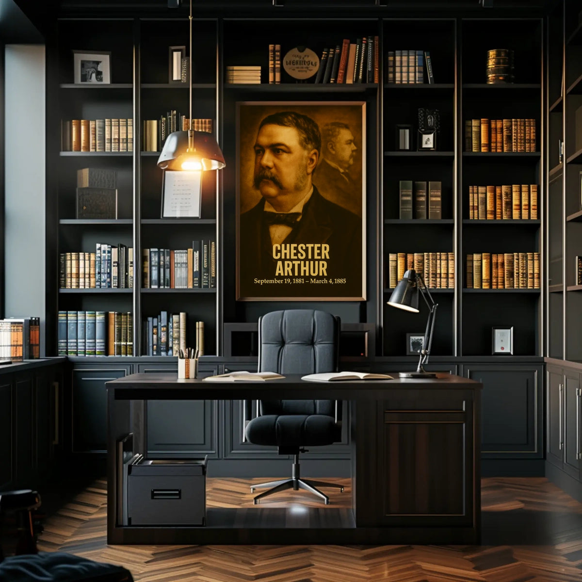 Chester A Arthur Poster Vintage Analog Film Aesthetic Presidential Portrait Wall Art 21st President United States