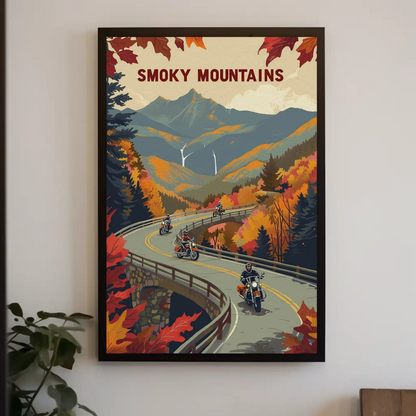 Vintage Travel Poster - Smoky Mountains Autumn
