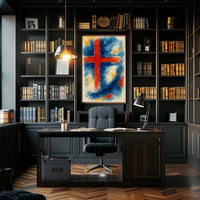 Abstract Cross In Watercolor Abstract Poster