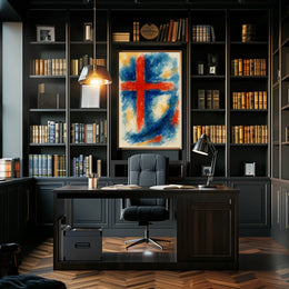 Abstract Cross In Watercolor Abstract Poster