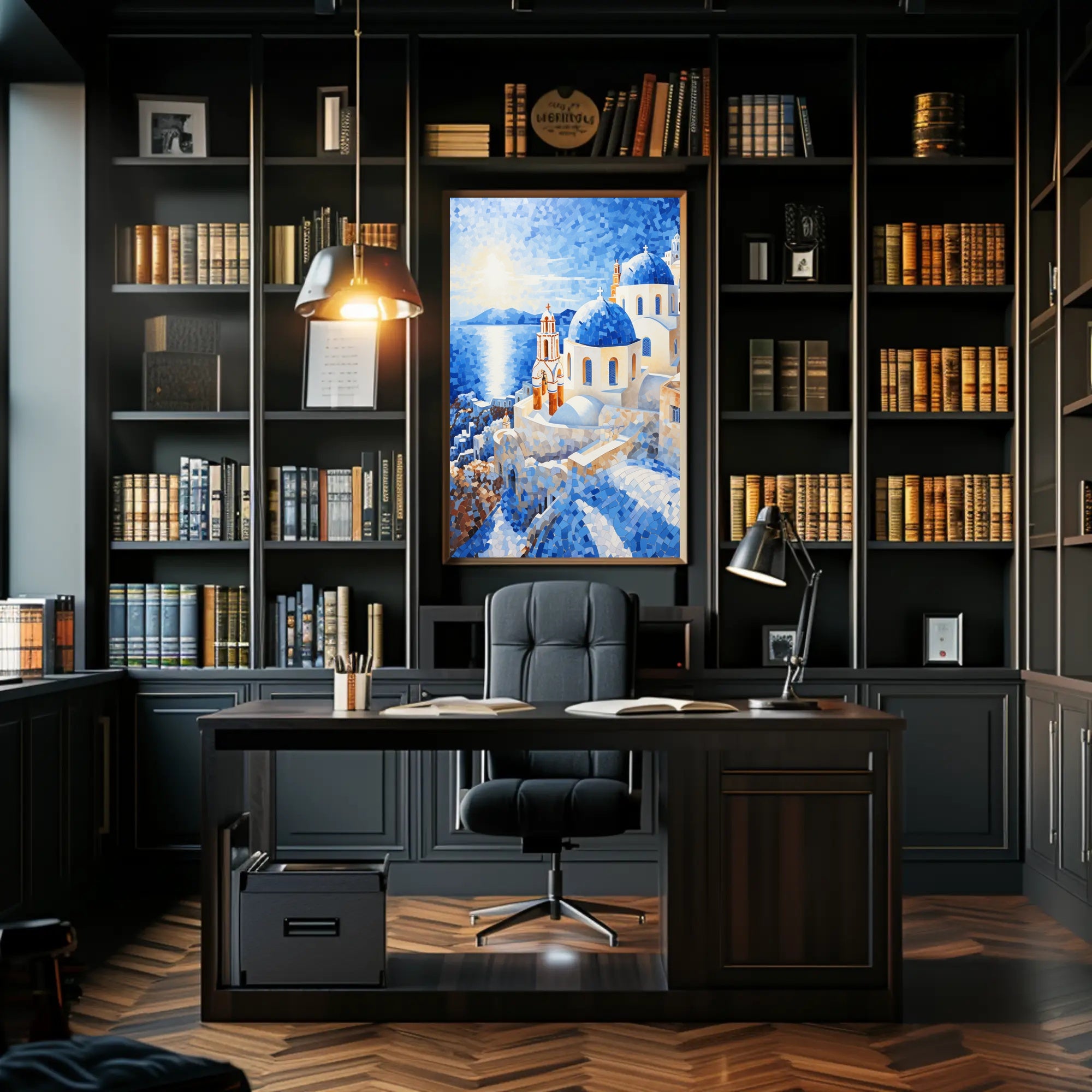 Santorini Mosaic Poster