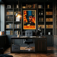 Lincoln Pop Art Poster Celebrating Historical and Presidential Icons