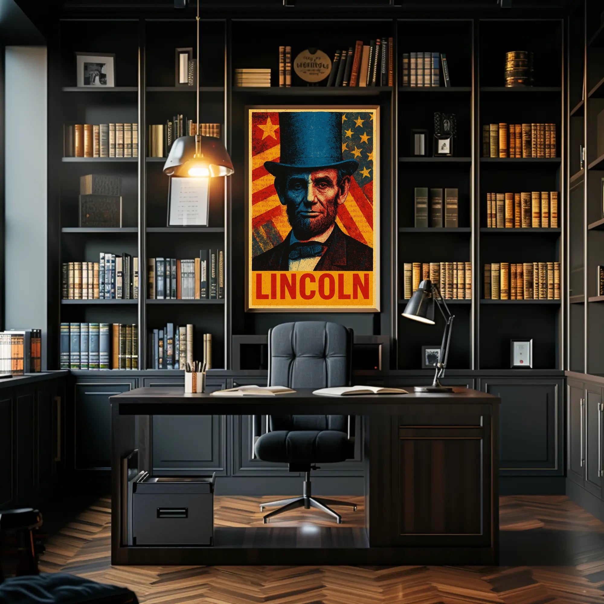 Lincoln Pop Art Poster Celebrating Historical and Presidential Icons