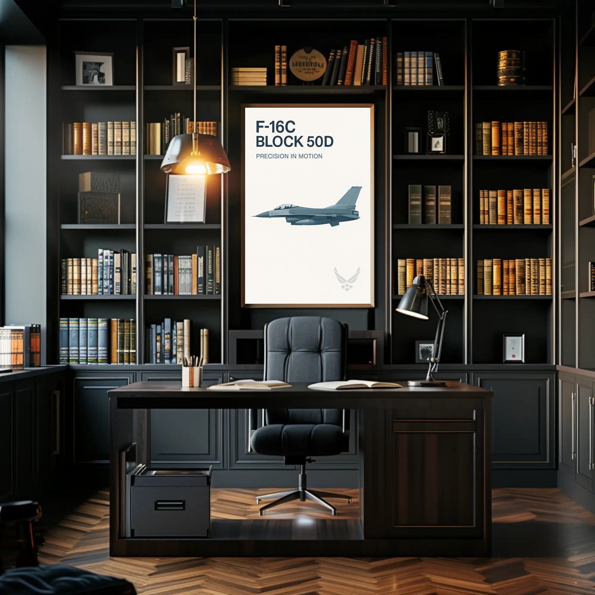 F-16C Precision Motion US Military Aviation Poster PosterGoat