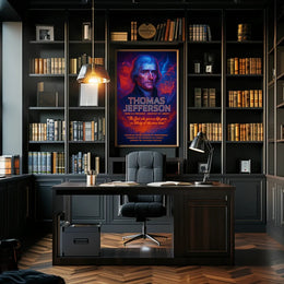 Thomas Jefferson Neon Art Historical Presidential Poster PosterGoat
