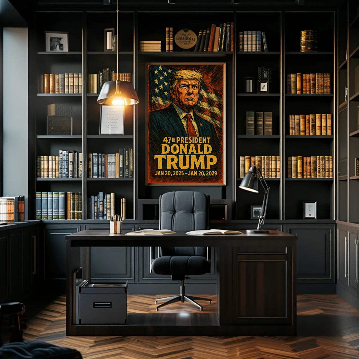 Trump Resolute Dawn Cinematic Patriot Poster