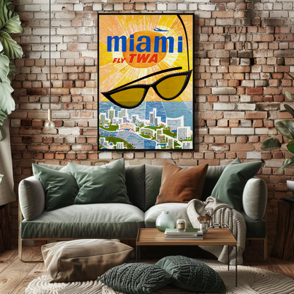 Miami Fly TWA Travel Poster