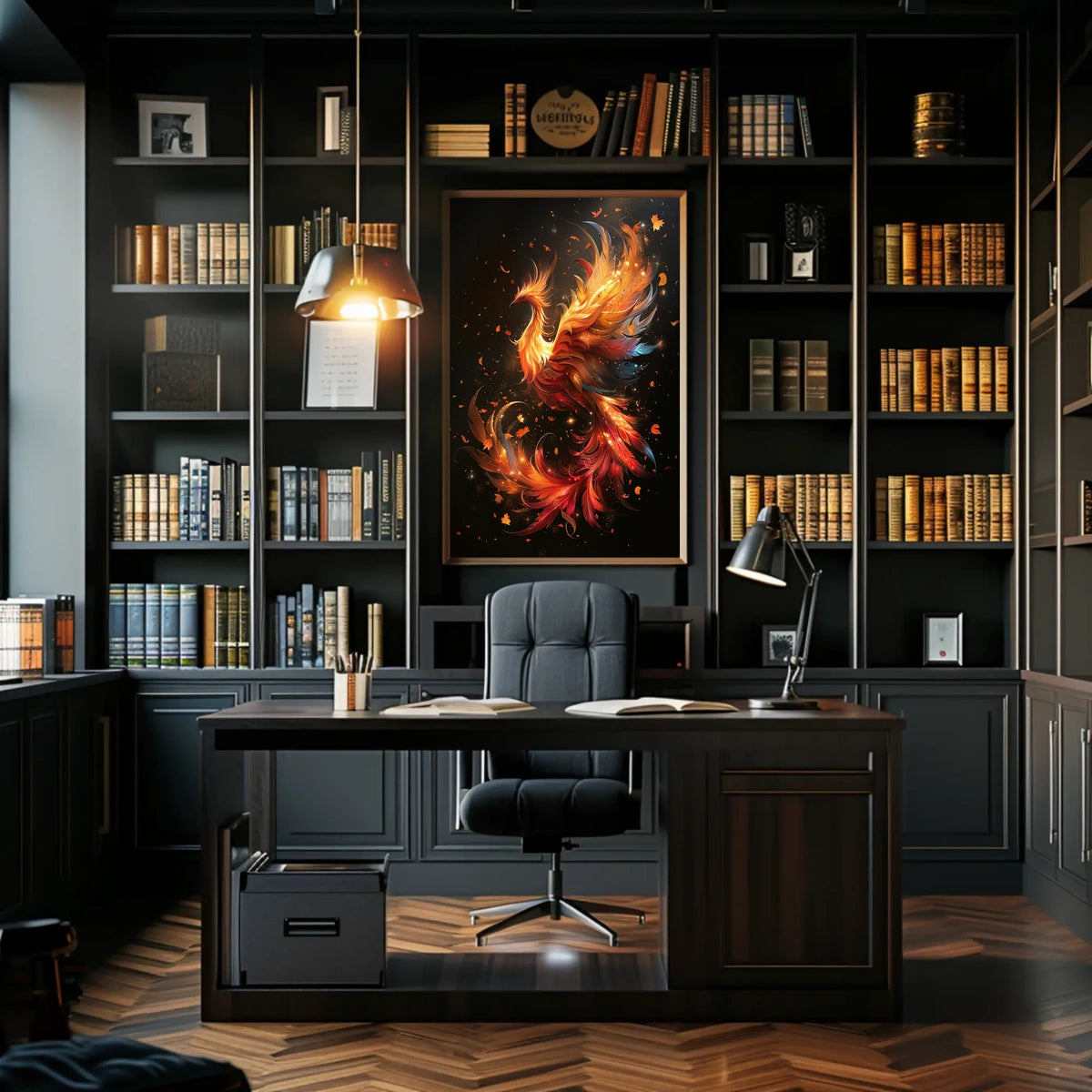 Phoenix Rebirth: Vibrant Fantasy Art Poster