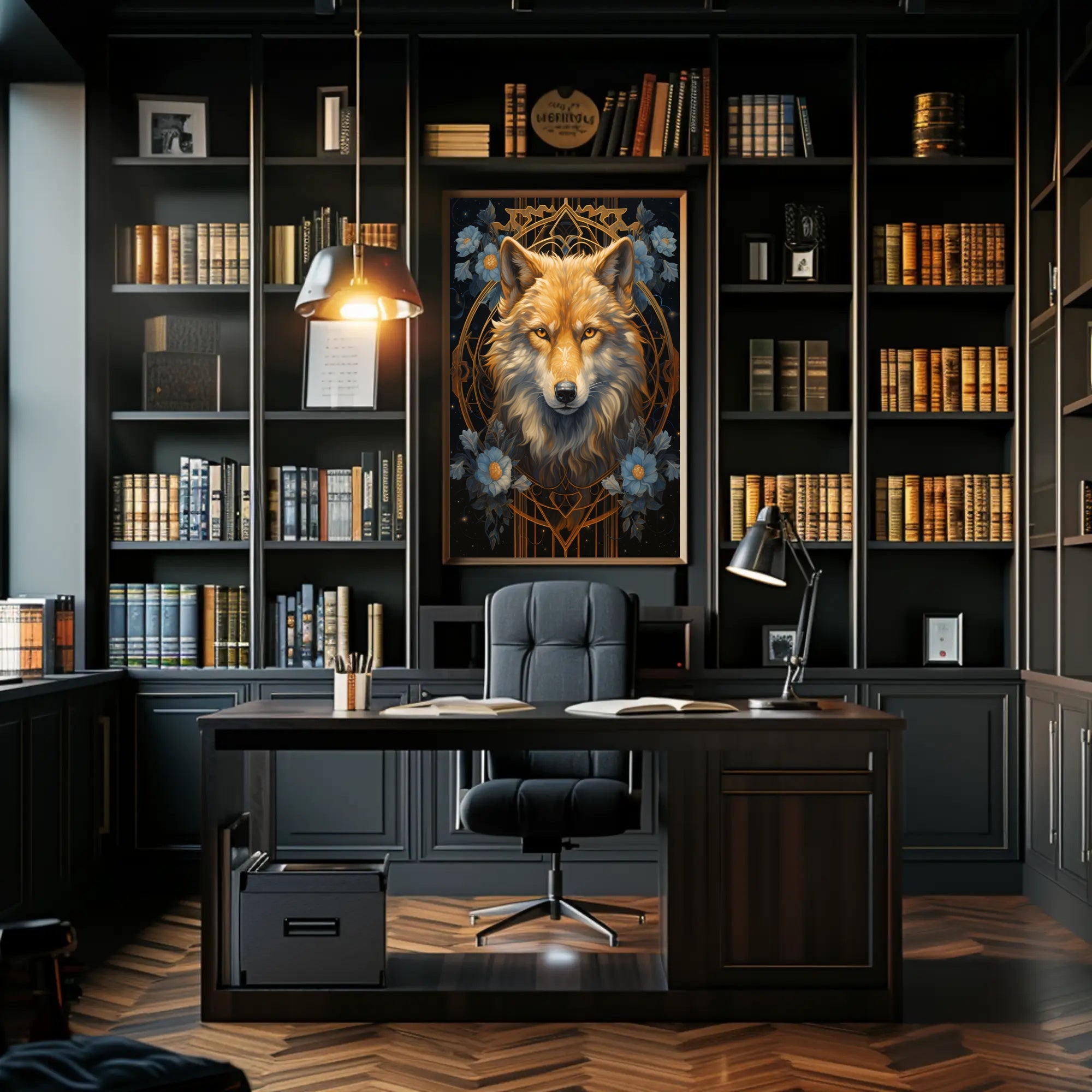 Majestic Wolf Portrait Poster PosterGoat