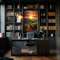 Sunset Over The Vineyard Poster