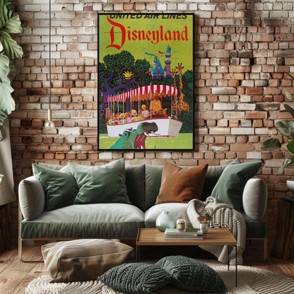 Disneyland United Airlines Travel Poster