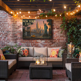 Iconic New York City Poster Vintage Travel Wall Art