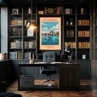 Istanbul Cityscape with Iconic Mosque Travel Poster
